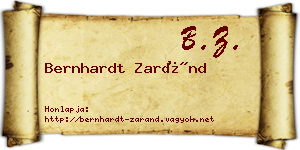 Bernhardt Zaránd névjegykártya